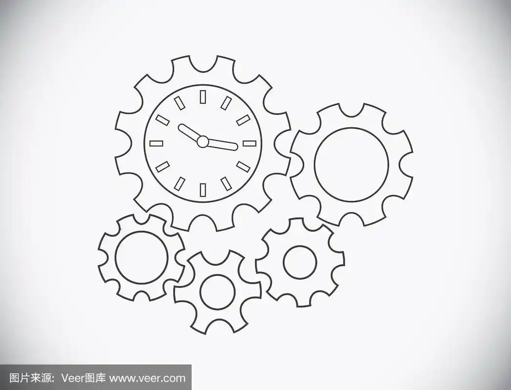 齿轮与时钟概念图标