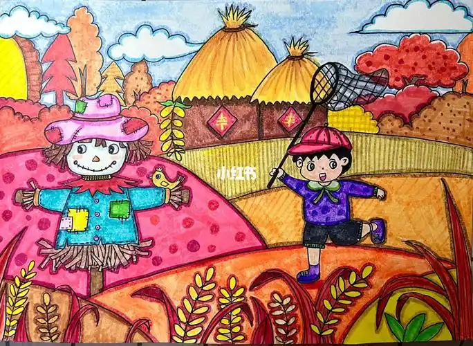 丰收主题画低龄简单出效果秋天国庆庆丰收