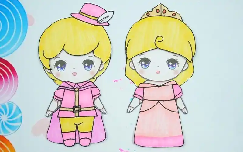 白雪公主创意手工童话颂纸娃娃小骑士手绘