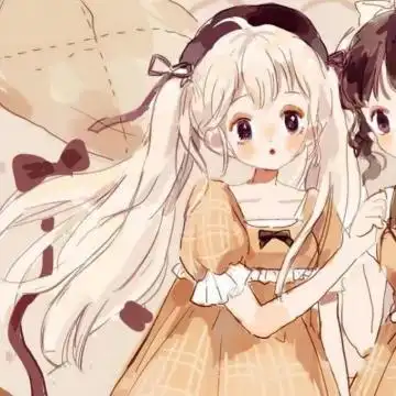 qq手绘可爱女生姐妹头像一对两张