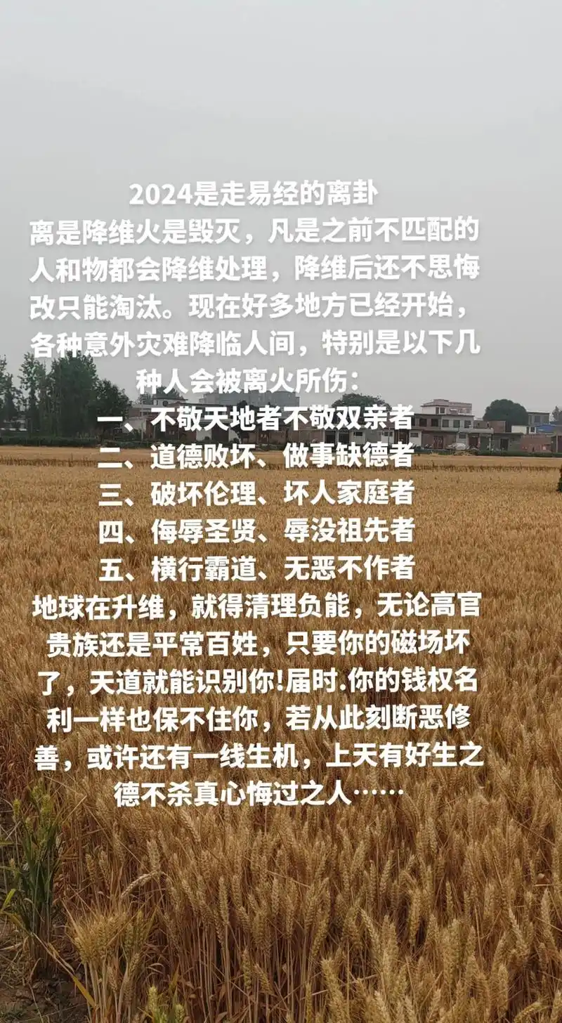 2024年离火大运,预示着,没有德行的人,或者负面心性的人,或恶