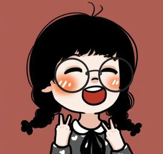 戴眼镜的新年女生头像,超卡哇伊的