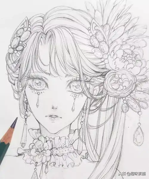 一波素描动漫美女又强势来袭,吹爆!打call