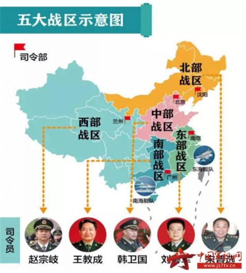 2016年2月,五大战区成立,军队告别大军区时代