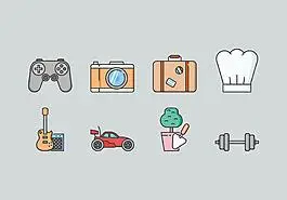 矢量兴趣爱好图标