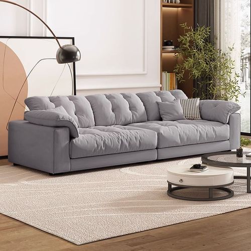 意式轻奢云朵沙发客厅小户型简约现代直排科技布艺家用奶油风沙发