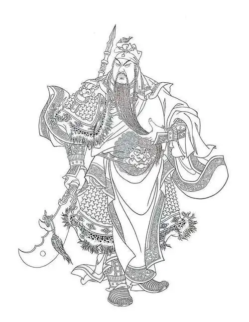 白描  关公>>