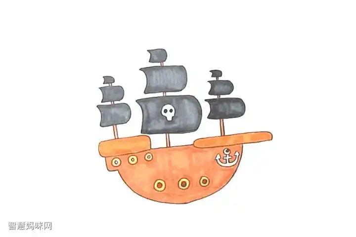 海盗船绘画作品