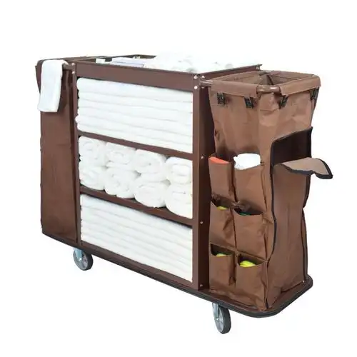 酒店布草车客房客房服务服务车清洁双边房口车手推车宾馆平板手推车