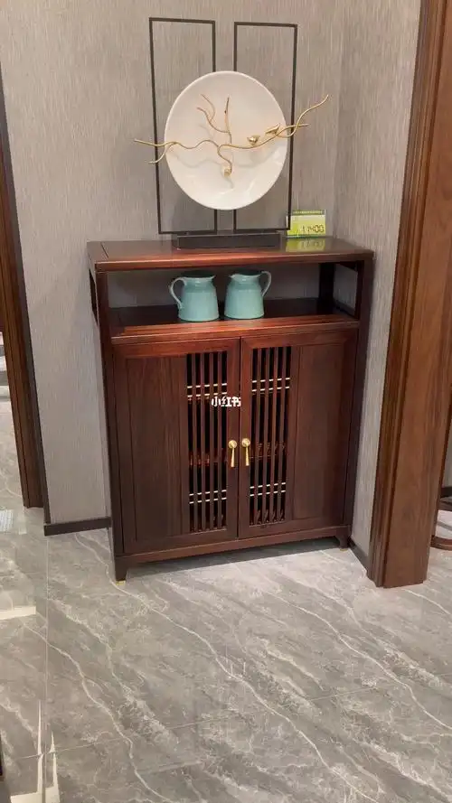 新中式鞋柜实木二门鞋柜小户型适用