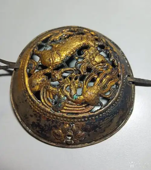 钟表西洋器 金银器 明代银鎏金头饰一组