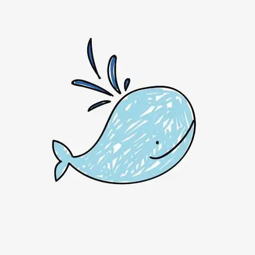 手绘涂鸦鲸鱼