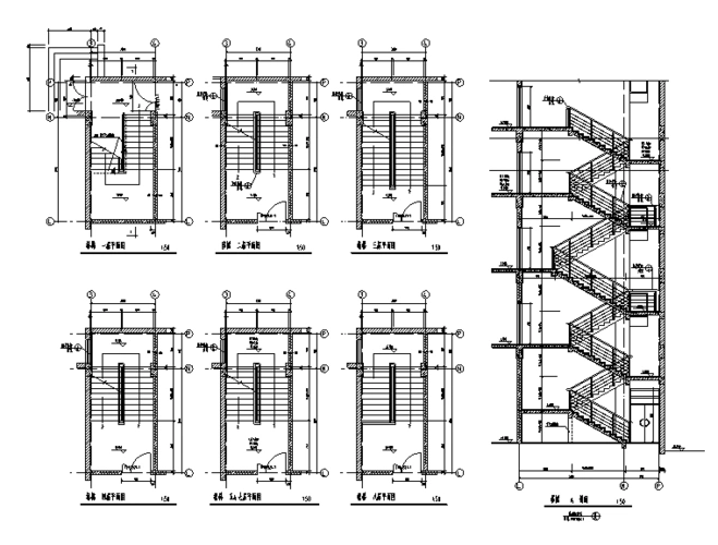 楼梯电梯坡道详图(cad)-建筑节点详图-筑龙建筑设计论坛