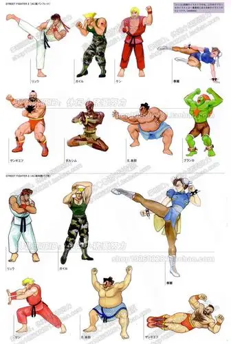 游戏原画素材 街霸4二十周年纪念画册 线稿 高清角色设定画集 63