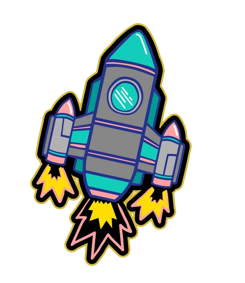 手绘卡通可爱宇宙太空外星人火箭美化照片透明免抠图案16