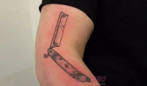 手臂上纹身黑白灰风格纹身点刺技巧简单个性线条纹身用刀纹身图片