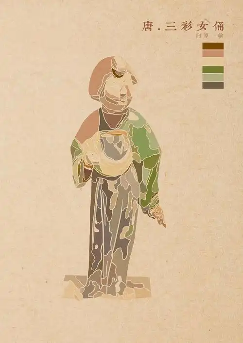 唐三彩女俑|插画|艺术插画|插画师白原 - 原创作品 - 站酷 (zcool)