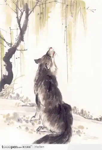 水墨狼