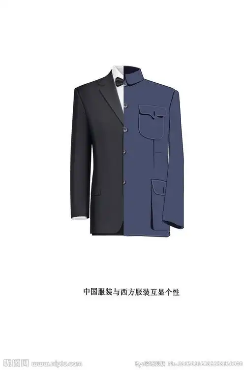 中西文化 中西结合 中山服 西服 交流 互相融合 中西融合 中西交流