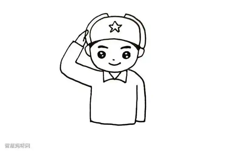 我心目中的英雄雷锋简笔画教程