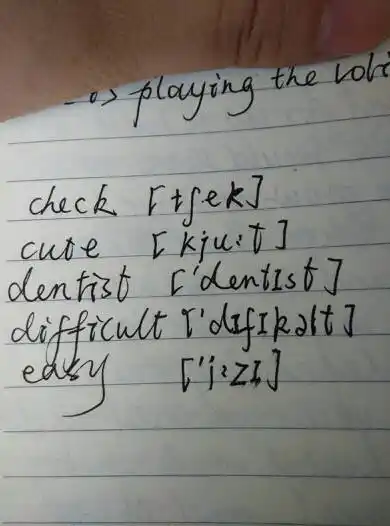 check,cute,dentist,difficult,easy的读音(全部).