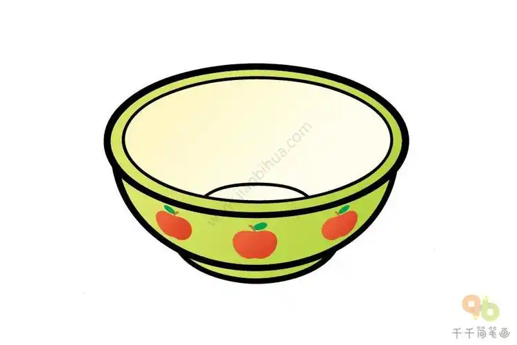 可爱的小瓷碗简笔画步骤图