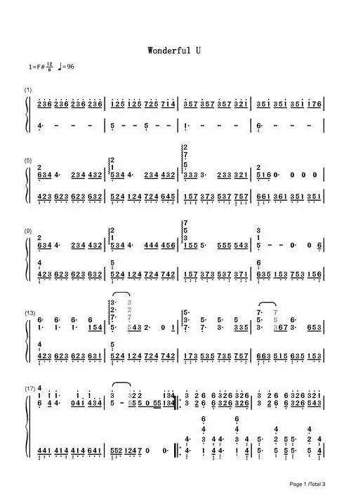wonderful钢琴谱_aga__流行钢琴双手简谱_钢琴谱|钢琴五线谱|钢琴简谱