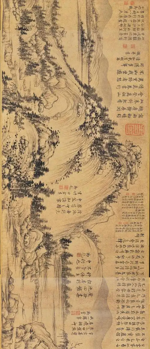 中国十大传世名画富春山居图下