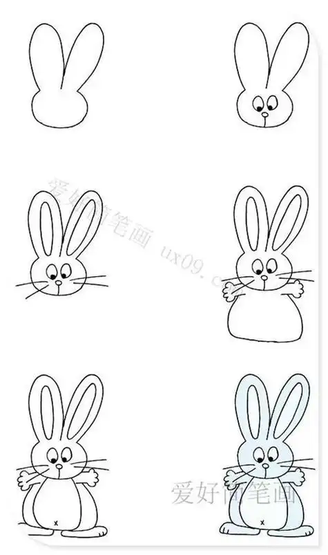 小兔子简笔画一步一步的