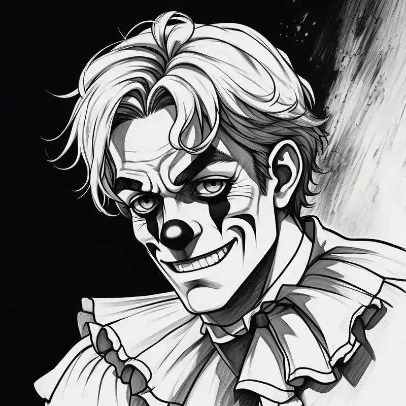 伤感小丑黑白素描头像91 谁能拒绝这么有个性的小丑头像呢?