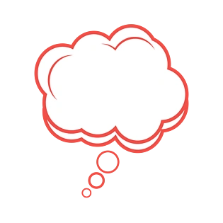 粉色气泡思考框创意元素设计