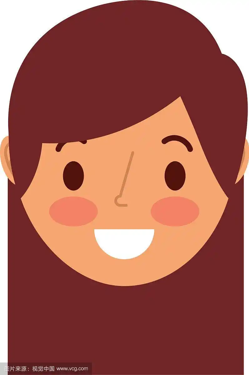 微笑年轻的脸女孩卡通女性