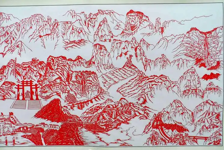 王屋山水剪纸赏析