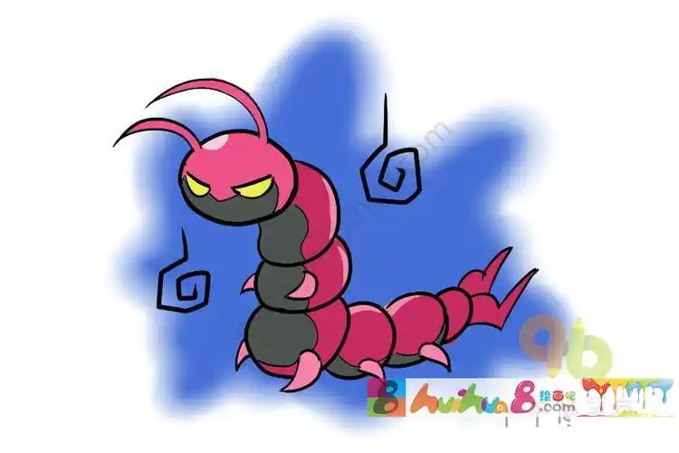 卡通简笔画蜈蚣