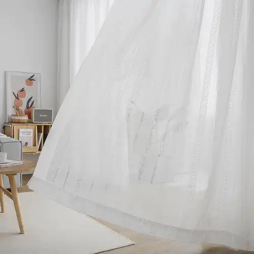 月珑纱纱帘窗纱透光不透人阳台客厅成品高档大气日本镜面纱沙窗帘