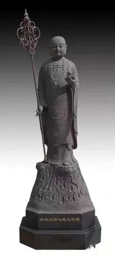 张掖四大菩萨之一地藏王菩萨石雕