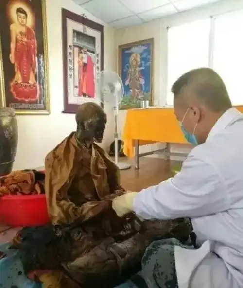 首发海贤老和尚全身肉身舍利图片见者得福