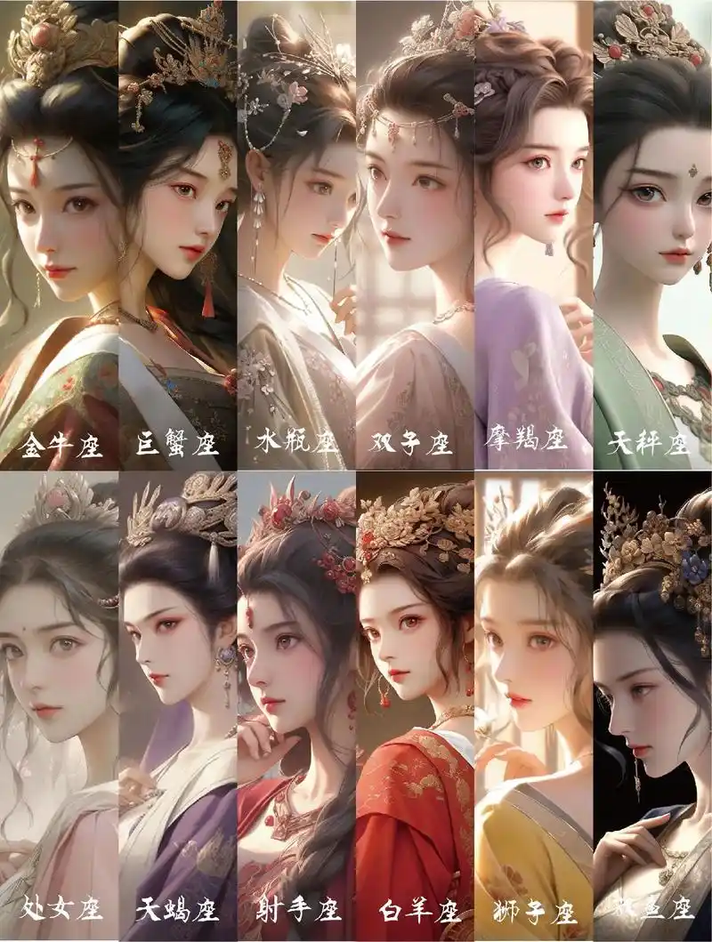 十二星座古风头像.来找我学习ai #创作灵感 #古风 #国风 - 抖音