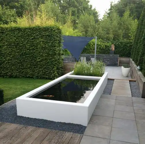 规则式鱼池主要是采用钢筋混凝土或砖混结构做成,形状规则,有明显的池