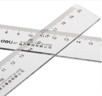 得力尺子直尺学生绘图尺塑料直尺透明刻度尺制绘图直尺办公文具