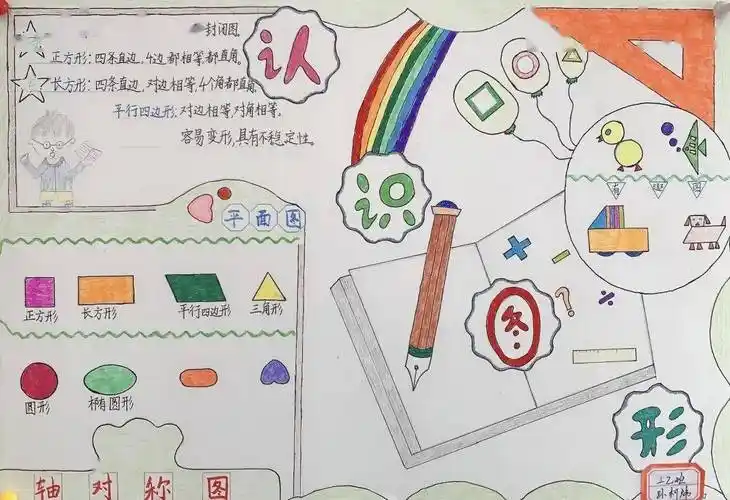 美丽的几何图形记双语部三年级数学小报展