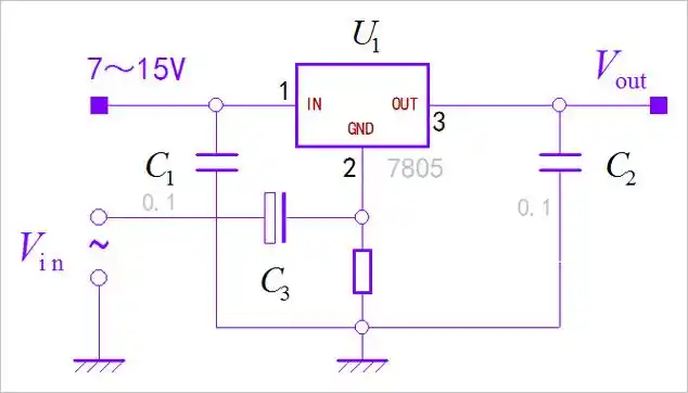 串联式三端稳压器7805的应用电路-电子发烧友网