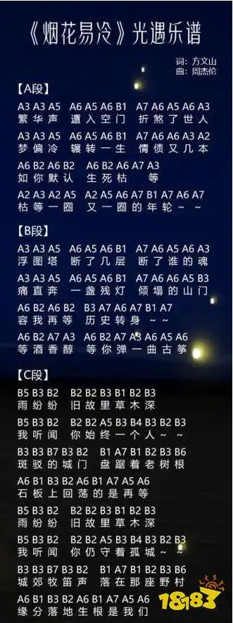光遇琴谱大全热门音乐数字版简谱汇总