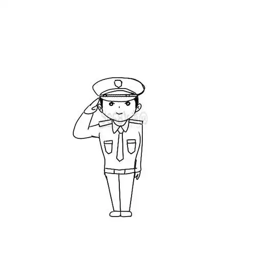 武警叔叔儿童画简笔画