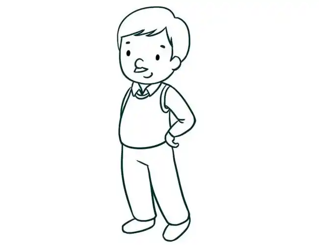 爸爸简笔画全身简单步骤图教程