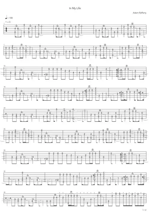 adamraffertyinmylife吉他谱