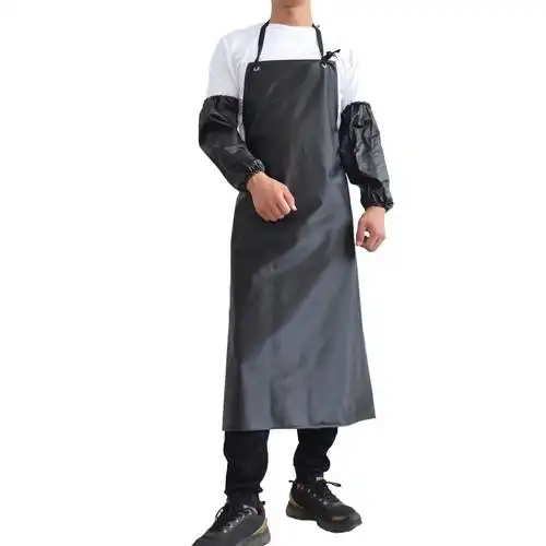 防水围裙耐酸碱工业围腰厨房酒店防油围裙围兜长饭单pvc防水围裙