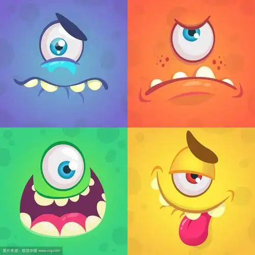 卡通怪物脸