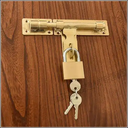 门栓明装插销中式仿古铜大门锁扣复古左右木门闩门扣门销子 12cm