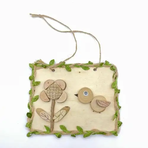 自然原木画手工制作材料包幼儿园木艺画创意diy树枝画框亲子装饰